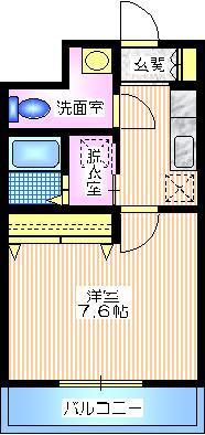 セードルの間取り１Ｋ